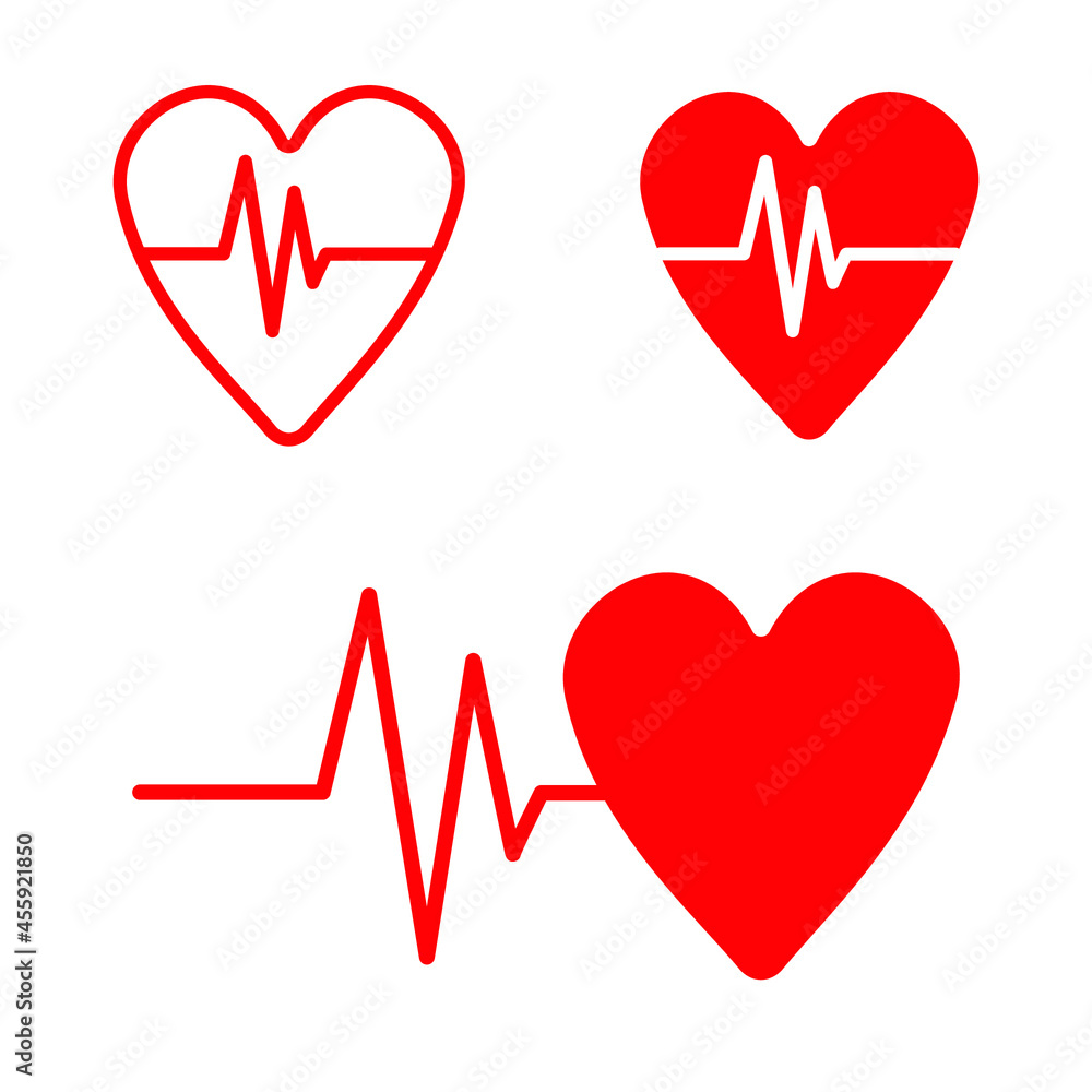 Cardiogram in heart icon. Red heart. On white background. Love symbol. Health emblem. Vector illustration. Stock image. EPS 10. Cardiogram in heart icon. Red heart. On white background. Love symbol. Health emblem. Vector illustration. Stock image. EPS 10.