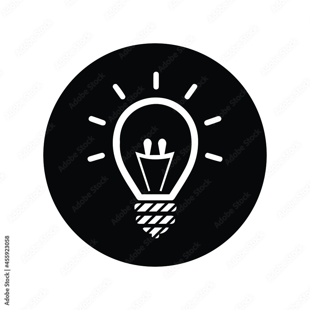 Lamp, bulb, wireless icon. Rounded black design. Lamp, bulb, wireless icon. Rounded black design.