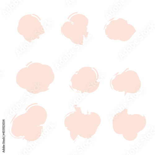 Vector circles of gently pink color. Watercolor brush hand-drawn shape isolated on white background. App design and web design