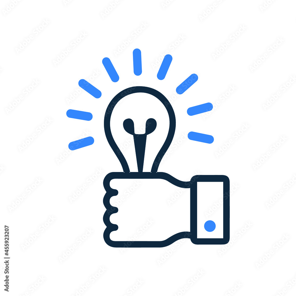 Lamp, hand, led light icon. Simple vector design. Lamp, hand, led light icon. Simple vector design.