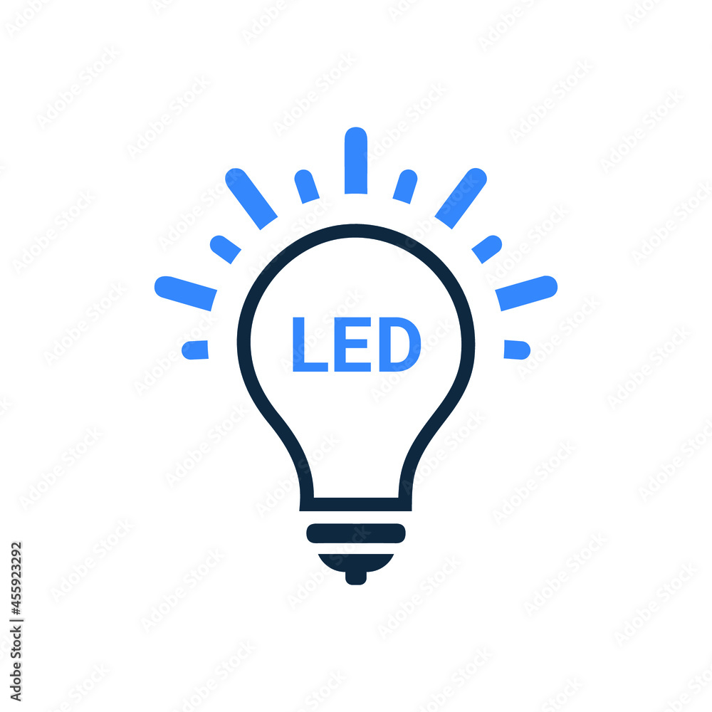 Led, lamp, light icon. Simple design. Led, lamp, light icon. Simple design.