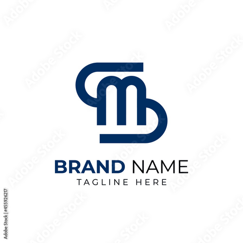Initial MS SM vector modern style and minimalist logo design