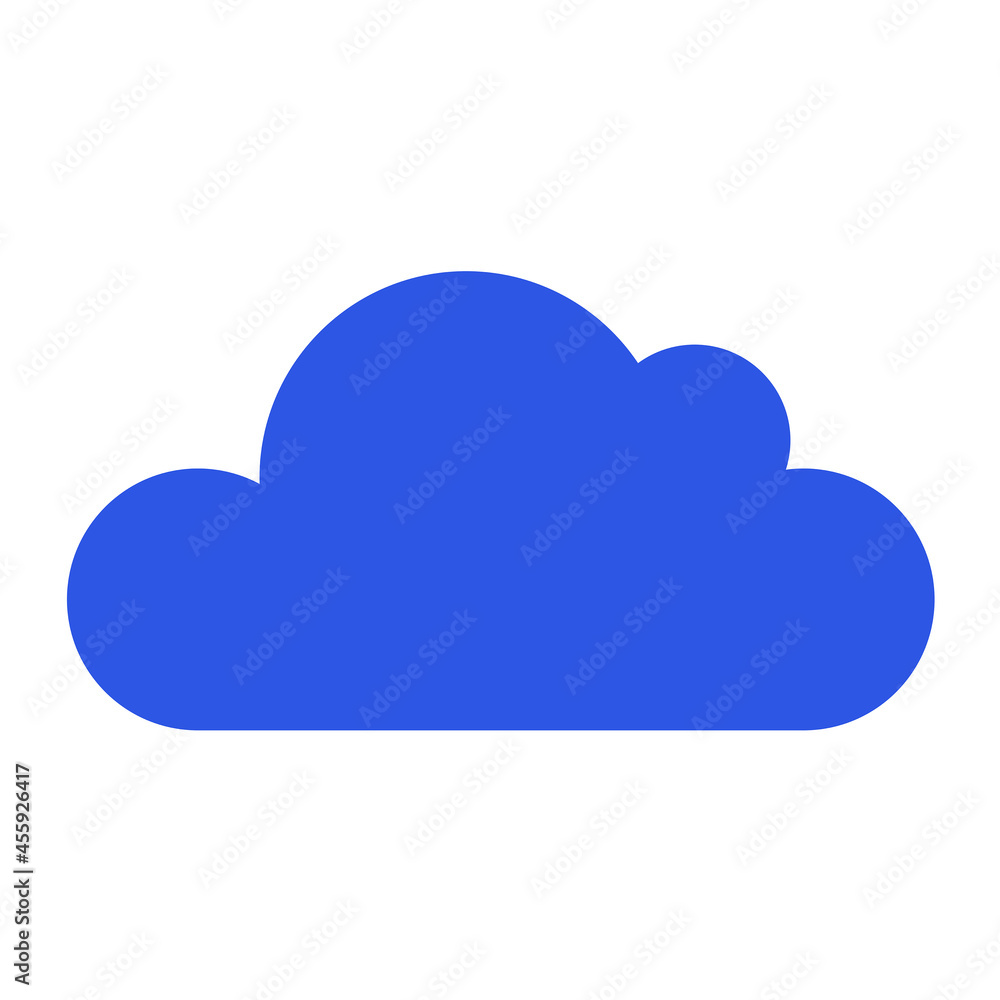 Vector Minimalist Cloud Icon - Amazing simple vector flat illustration of a blue cloud suitable for mobile apps, website, clip art, design assets, and illustration in general - Vector Illustration