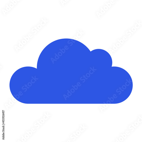 Vector Minimalist Cloud Icon - Amazing simple vector flat illustration of a blue cloud suitable for mobile apps, website, clip art, design assets, and illustration in general - Vector Illustration