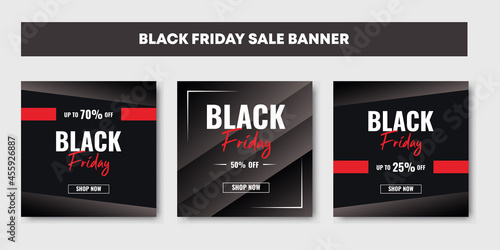 Black friday social media post template, banner advertisement and sale