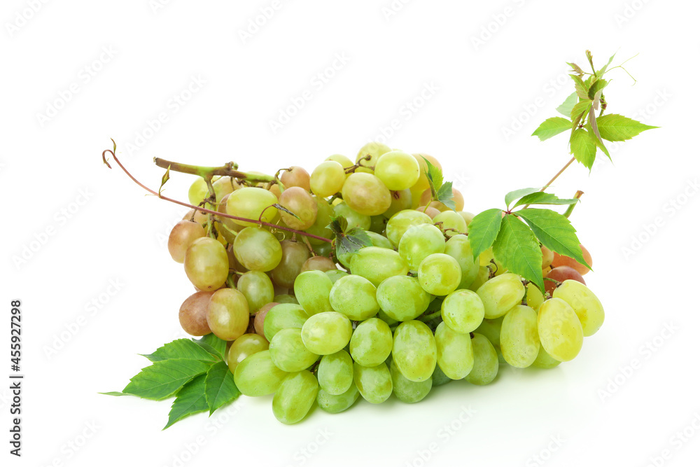 Green ripe grape isolated on white background Green ripe grape isolated on white background