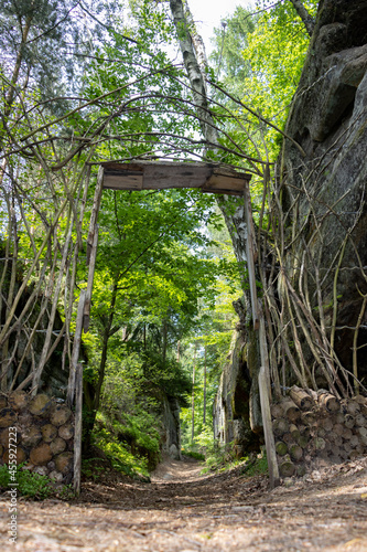 Entrance to the canyon from natural materials