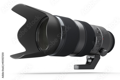 Εκτύπωση καμβά Modern nonexistent DSLR telephoto camera lens on white background