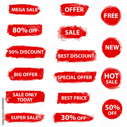 Price tags vector collection. Stickers shop product sale banners isolated. New collection offers. 