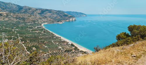 Panoram view of marina of mattinata beach in Puglia, Italy