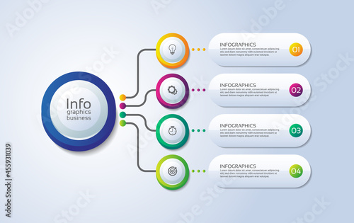 Presentation business infographic template circle colorful with 4 step