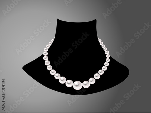 Drawing beautiful Design of Pearl Necklace Jewelry Fashion Accessories for women and Shiny crystal,pearl,gold  or diamond . For your business.