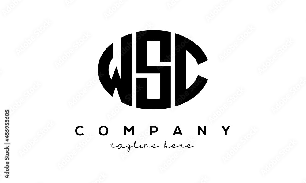 WSC three Letters creative circle logo design