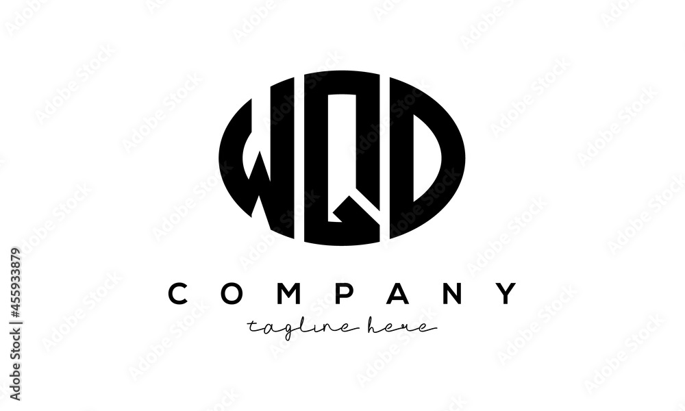 WQD three Letters creative circle logo design WQD three Letters creative circle logo design