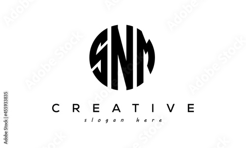 Letters SNM creative circle logo design vector	 photo