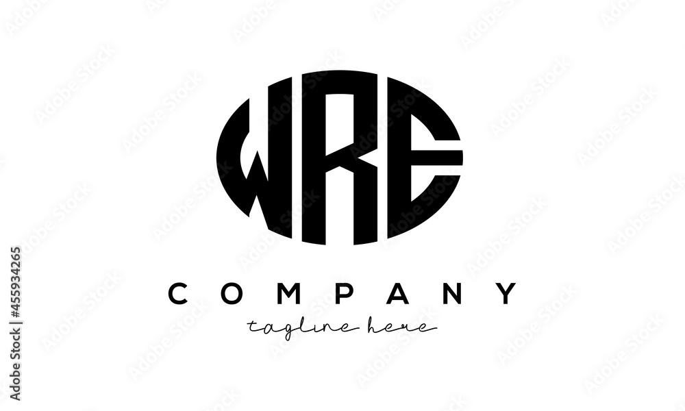 WRE three Letters creative circle logo design