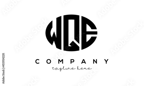 WQE three Letters creative circle logo design photo