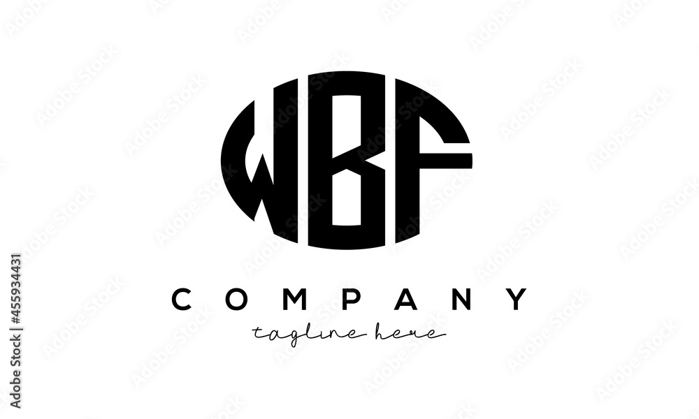 WBF three Letters creative circle logo design WBF three Letters creative circle logo design