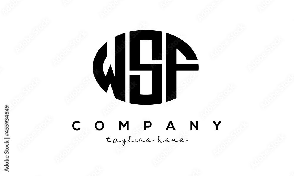 WSF three Letters creative circle logo design
