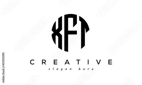 Letters XFT creative circle logo design vector	 photo