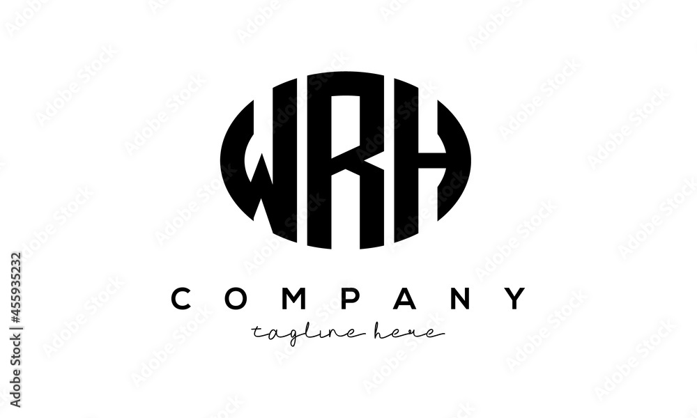 WRH three Letters creative circle logo design