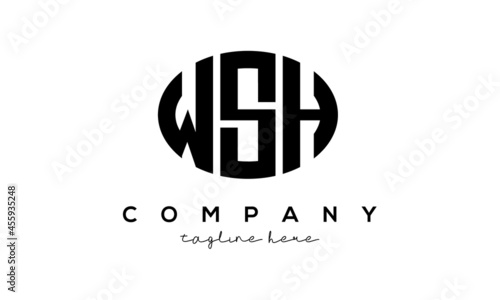 WSH three Letters creative circle logo design photo