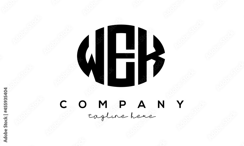 WEK three Letters creative circle logo design