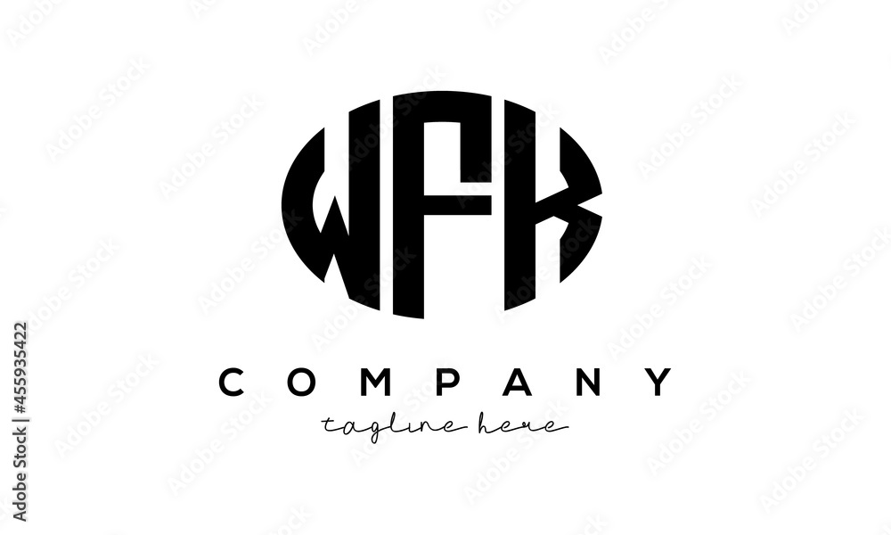 WFK three Letters creative circle logo design