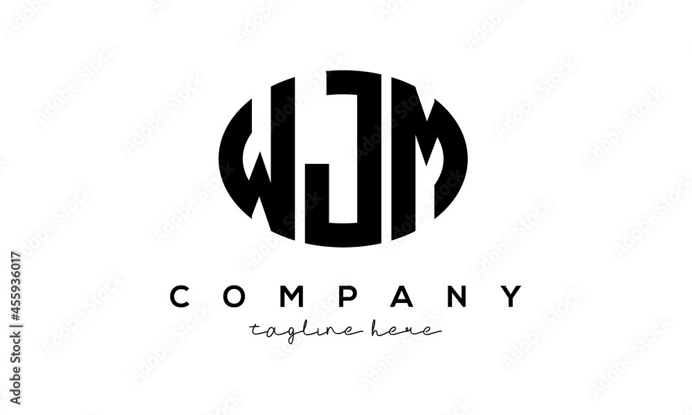 WJM three Letters creative circle logo design