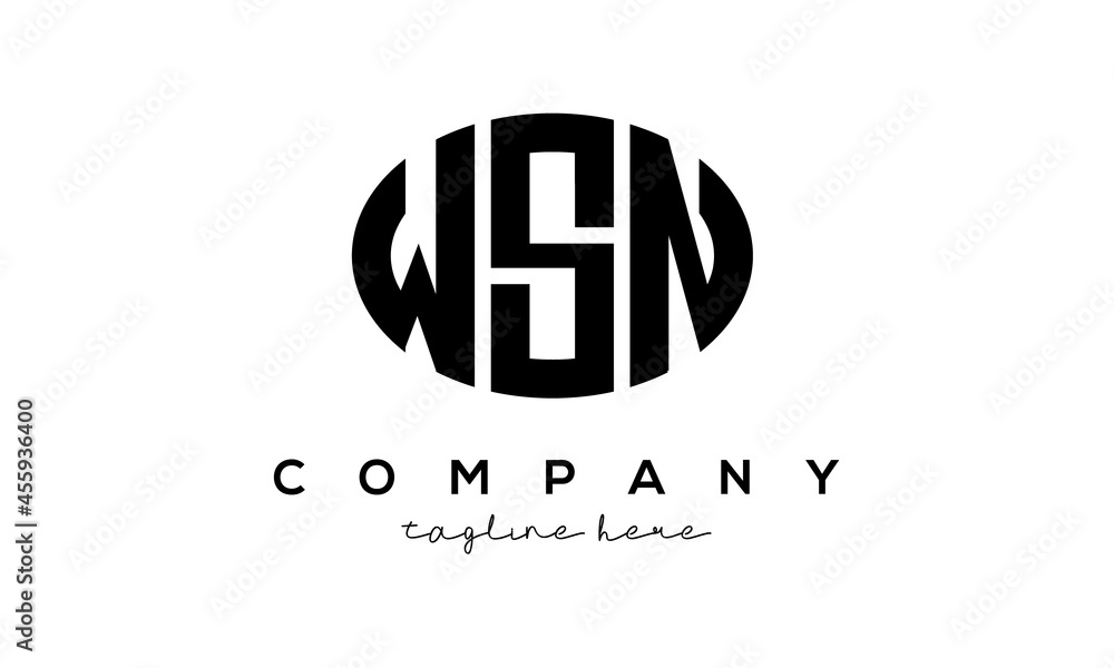 WSN three Letters creative circle logo design