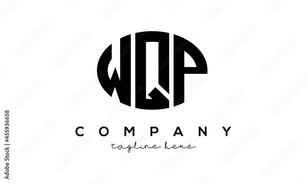 WQP three Letters creative circle logo design WQP three Letters creative circle logo design