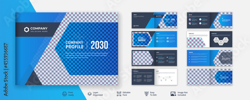 Corporate business agency landscape  brochure design or company profile or visual identity