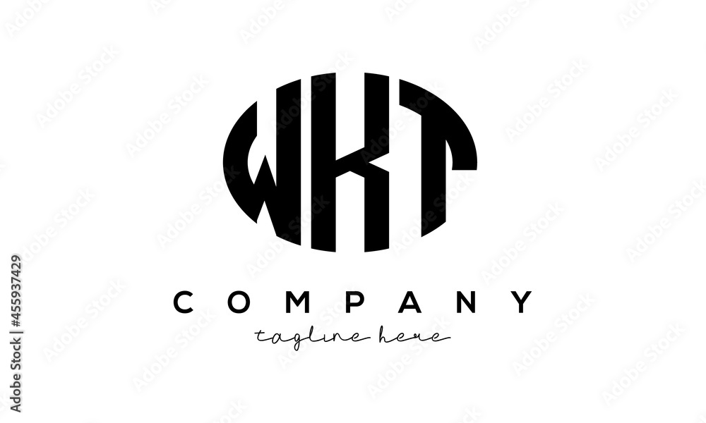 WKT three Letters creative circle logo design WKT three Letters creative circle logo design