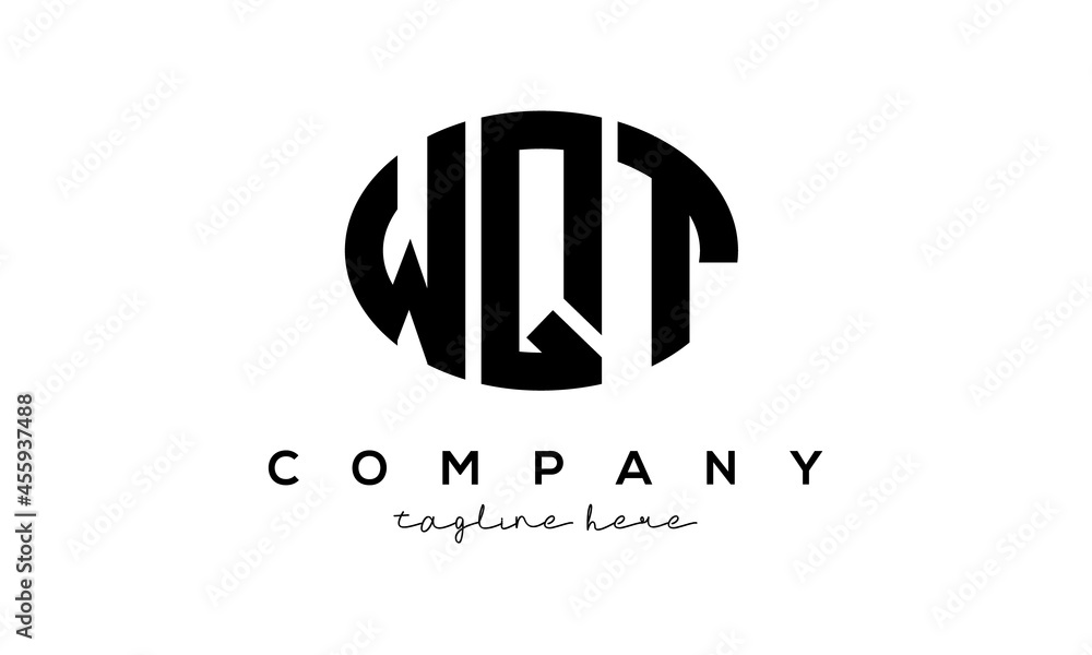 WQT three Letters creative circle logo design WQT three Letters creative circle logo design