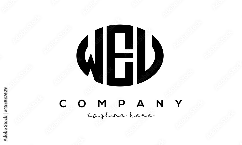 WEU three Letters creative circle logo design
