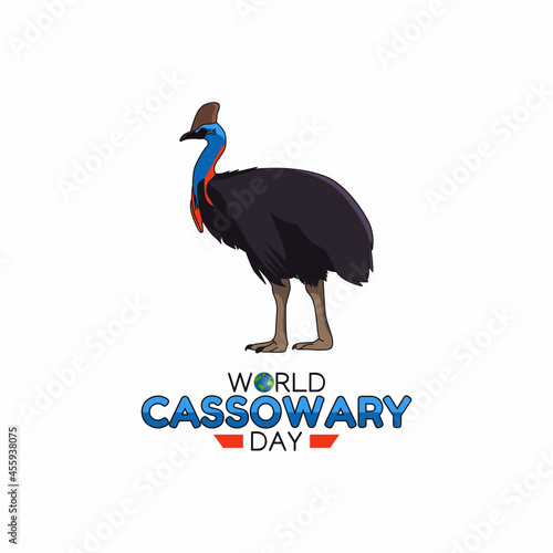 vector graphic of world cassowary day good for world cassowary day celebration. flat design. flyer design.flat illustration.