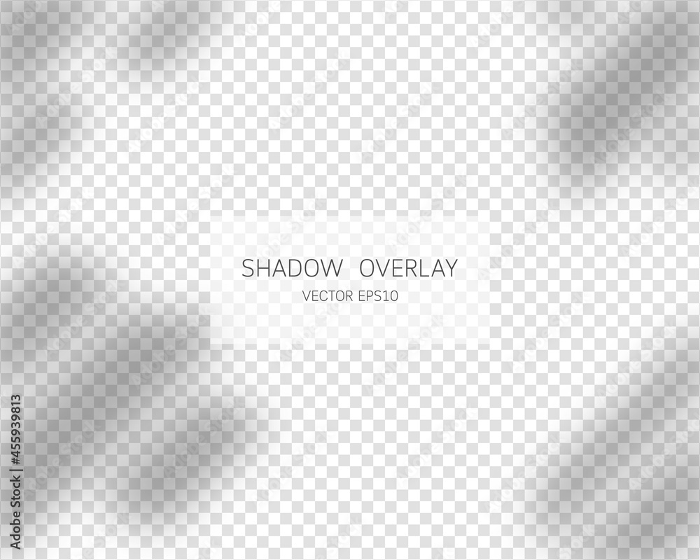 Shadow overlay effect. Natural shadows from window isolated on transparent background. Vector illustration. Shadow overlay effect. Natural shadows from window isolated on transparent background. Vector illustration.