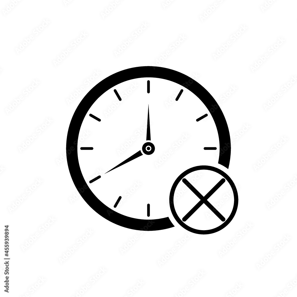 Reject time management icon isolated on white background Reject time management icon isolated on white background