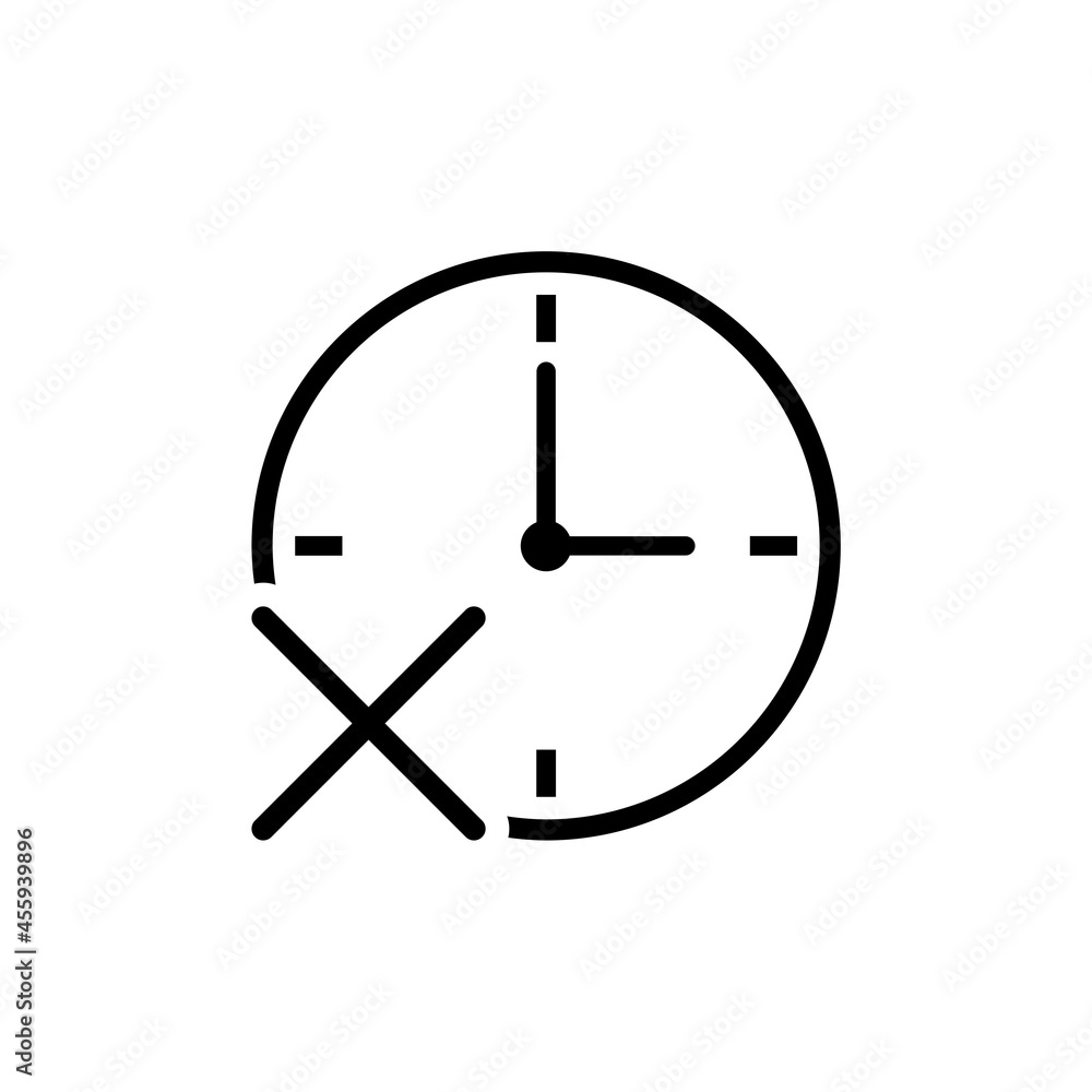 Reject time management icon isolated on white background Reject time management icon isolated on white background