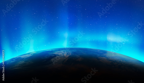 Northern lights aurora borealis over the planet Earth  Elements of this image furnished by NASA 