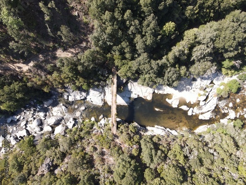Pont génois sur un fleuve au milieu de la montagne - Corse du sud  photo