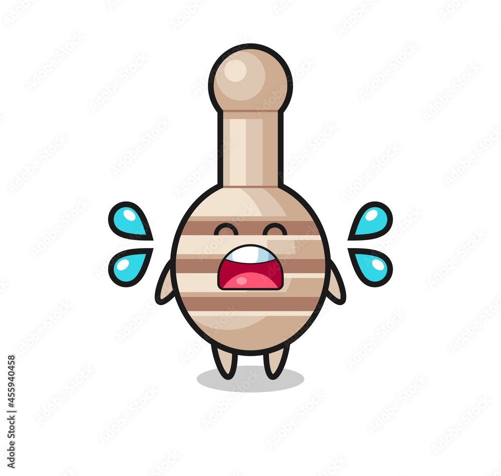 honey dipper cartoon illustration with crying gesture Stock Vector