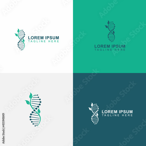 helix dna tree logo design vector icon simple sign nature DNA strand icon