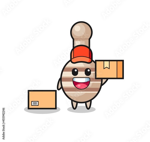 Mascot Illustration of honey dipper as a courier