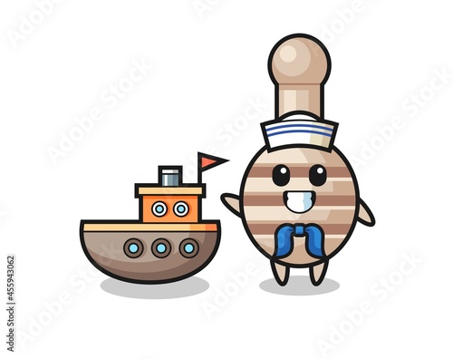 Character mascot of honey dipper as a sailor man