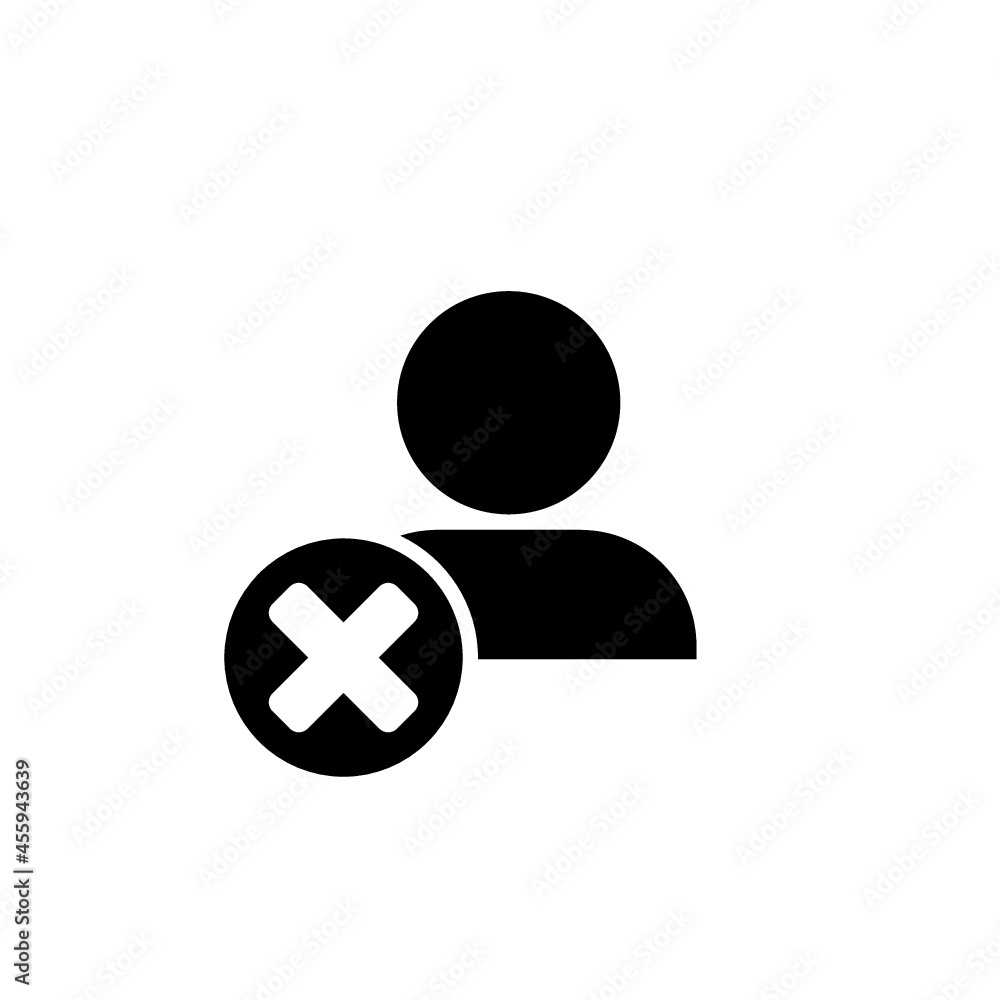 Male user delete icon isolated on white background Male user delete icon isolated on white background