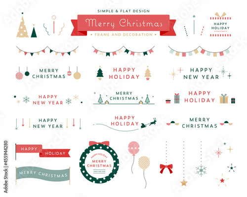 Plakat クリスマスのフレームと飾りのイラストセット 装飾 あしらい クリスマスツリー リース シンプル Boze Narodzenie Rama Ornament Fototapety Foteks Plakat クリスマスのフレームと飾りのイラストセット 装飾 あしらい クリスマスツリー リース シンプル Boze Narodzenie Rama Ornament Fototapety Foteks