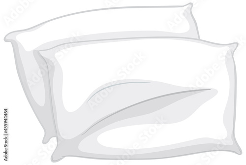 White pillows for bed on white background