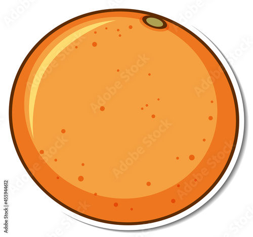 An orange sticker on white background