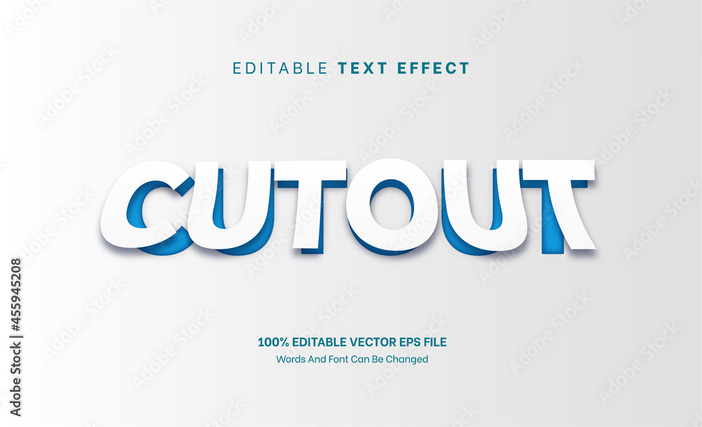 Cutout Paper Emboss 3D Editable Text Effect, Editable Font Style
